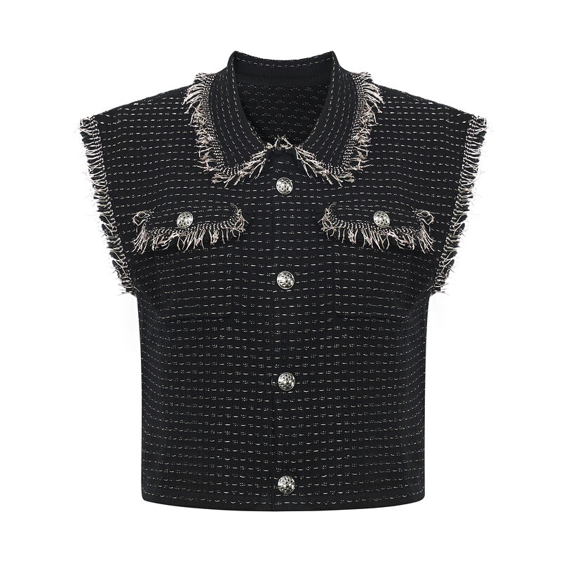 Прямой вязаный жилет Deep Breath без рукавов с люрексом для женщин, черный
Прямой вязаный жилет Deep Breath без рукавов с люрексом для женщин, черный