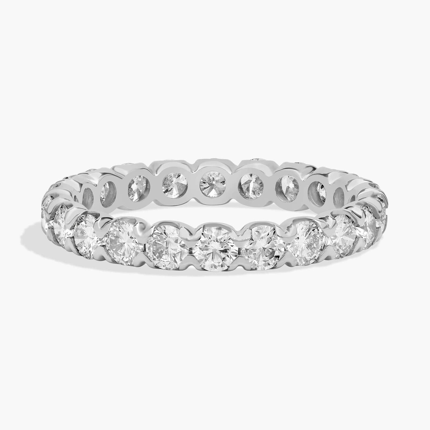 Кольцо с выращенными в лаборатории бриллиантами «рыбий хвост» из белого золота 14 карат (2 карата, двойной цвет — FG / VS2-SI1) Blue Nile