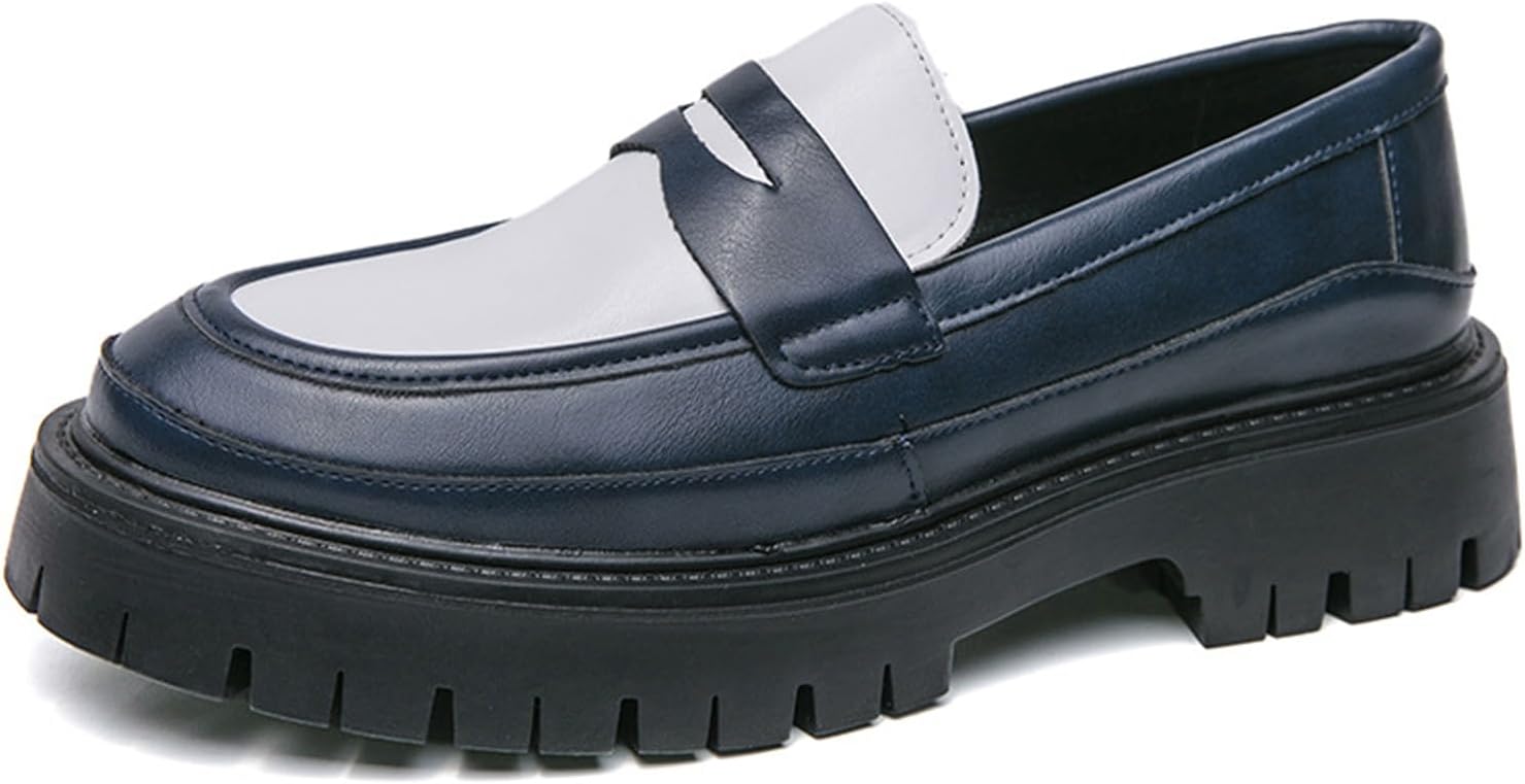 Мужские кожаные лоферы с массивной подошвой, с удобным круглым носком, платформой, противоскользящие, без шнурков, для бизнеса и повседневной носки, подходят для работы и прогулок Ghibhna, синий
Мужские кожаные лоферы с массивной подошвой, с удобным круглым носком, платформой, противоскользящие, без шнурков, для бизнеса и повседневной носки, подходят для работы и прогулок Ghibhna, синий