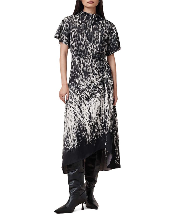 Платье-миди Rosie с драпировкой ALLSAINTS, черный 
Платье-миди Rosie с драпировкой ALLSAINTS, черный