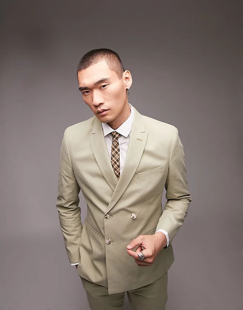 Узкий двубортный пиджак Topman цвета светло-хаки
Узкий двубортный пиджак Topman цвета светло-хаки