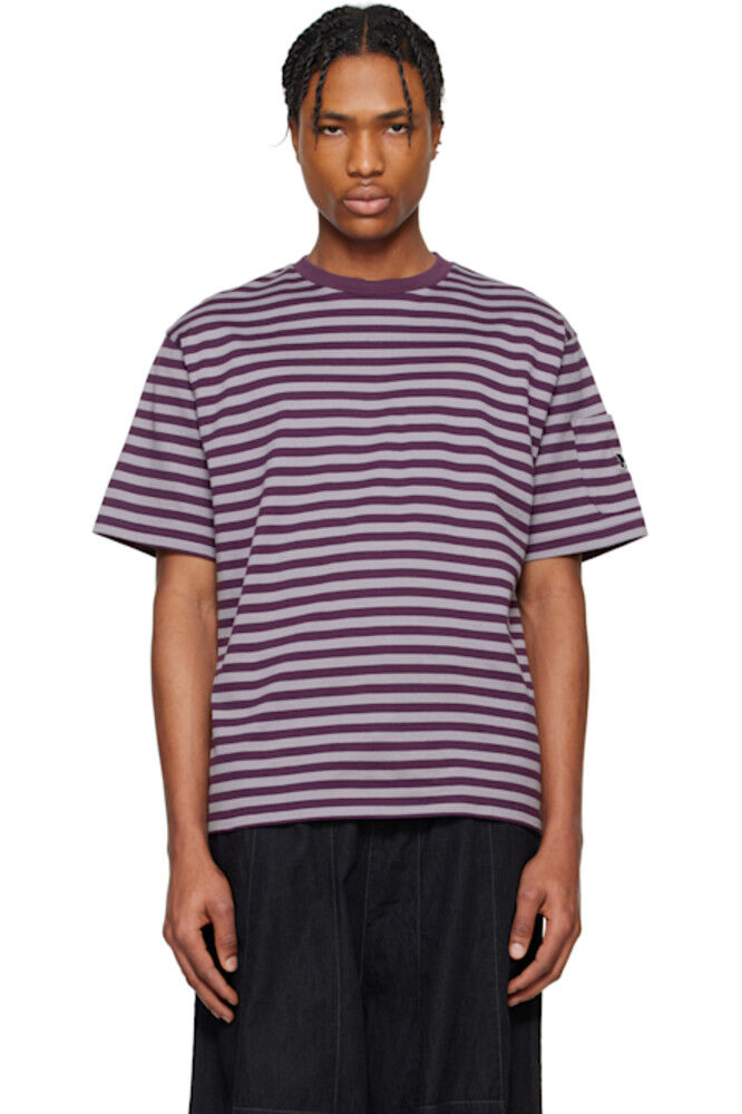 Футболка в полоску из фиолетового хлопка NEEDLES
Футболка в полоску из фиолетового хлопка NEEDLES