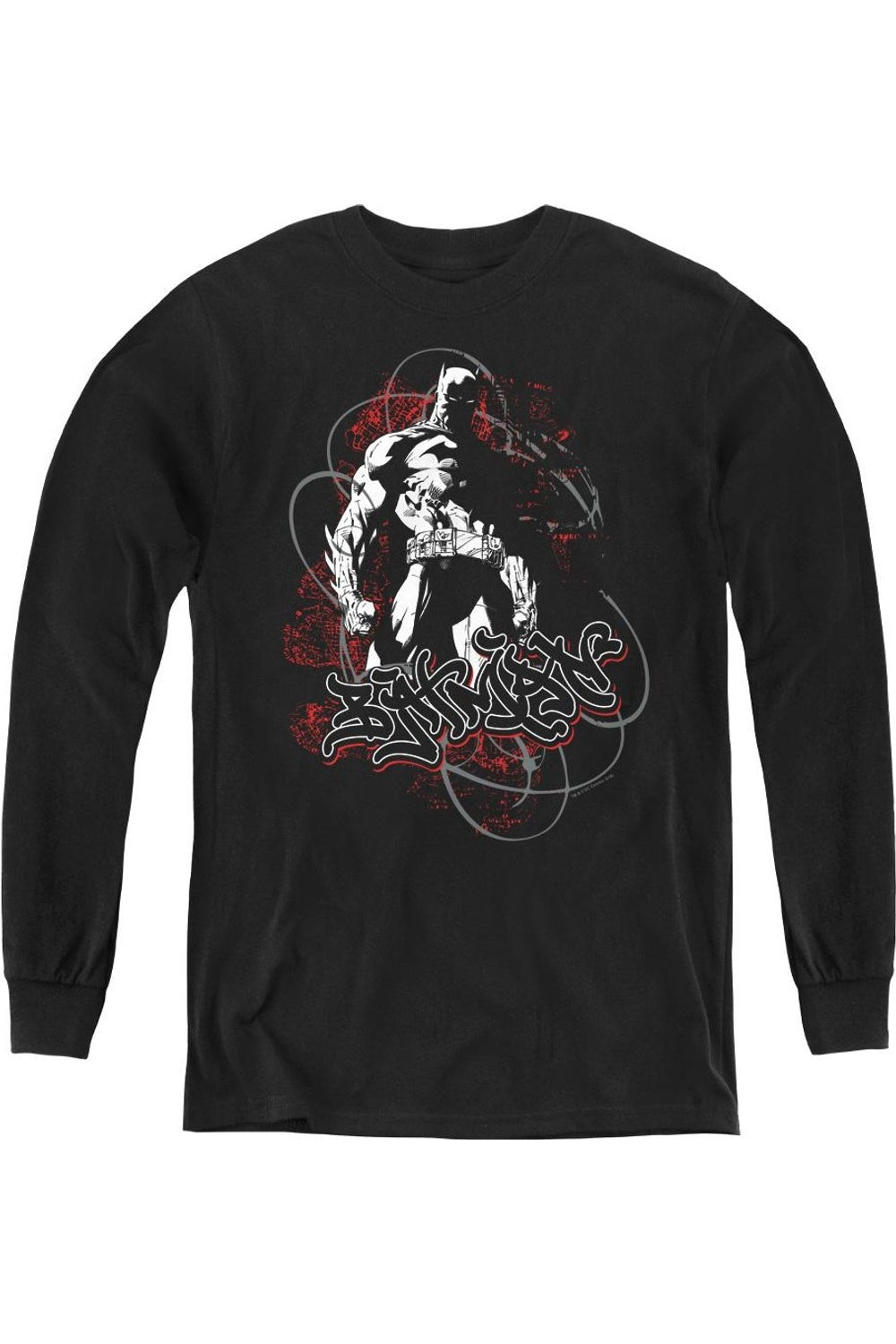 Футболка с длинным рукавом Batman Urban Gotham для детей Gildan, черный 
Футболка с длинным рукавом Batman Urban Gotham для детей Gildan, черный