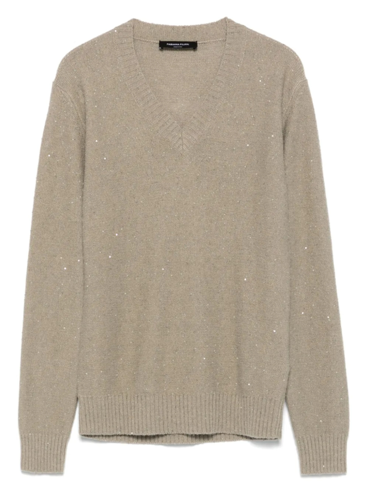 Украшенный пайетками свитер с V-образным вырезом от Fabiana Filippi, зеленый
Украшенный пайетками свитер с V-образным вырезом от Fabiana Filippi, зеленый