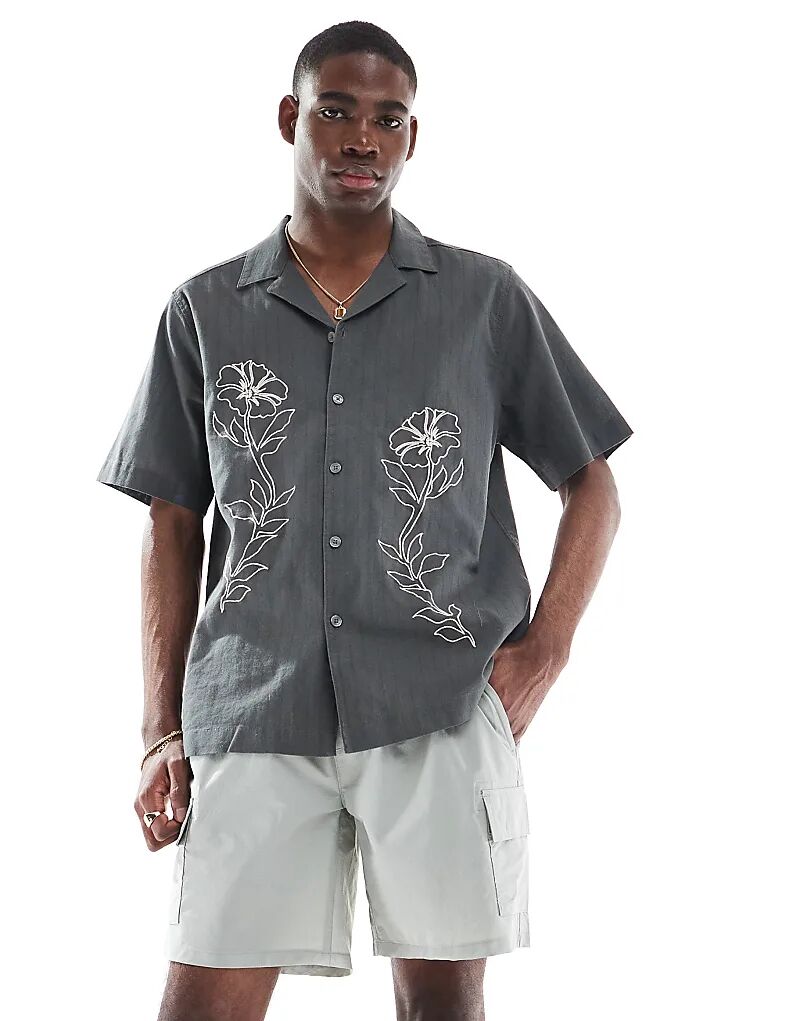 Рубашка ONLY & SONS с вышивкой для отдыха серого цвета
Рубашка ONLY & SONS с вышивкой для отдыха серого цвета