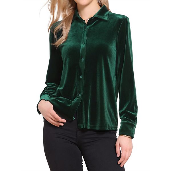 Винтажная бархатная блуза с воротником и длинными рукавами Inspire Chic, Green
Винтажная бархатная блуза с воротником и длинными рукавами Inspire Chic, Green