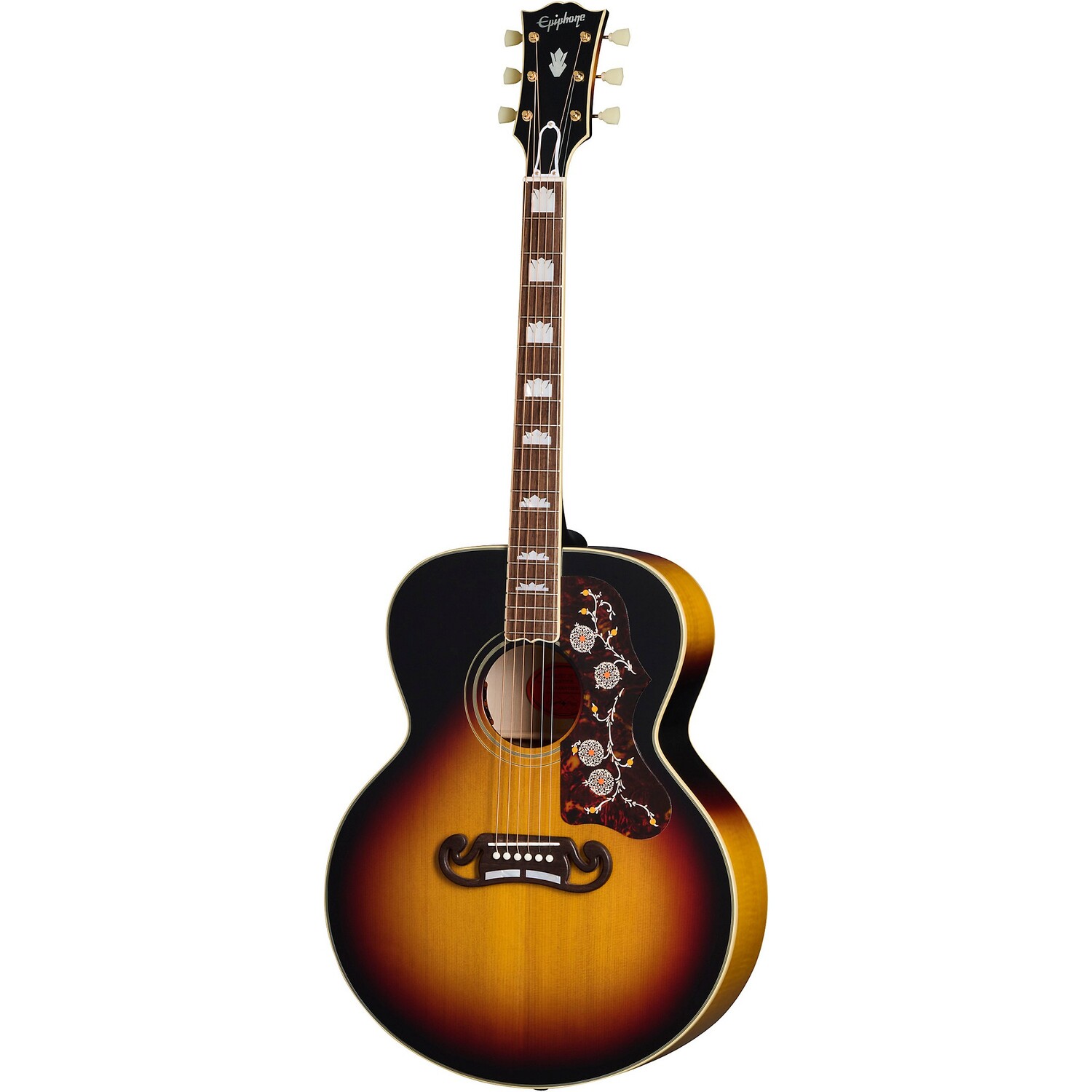 Epiphone, вдохновленный акустической электрогитарой Gibson Custom 1957 SJ-200 Vintage Sunburst
Epiphone, вдохновленный акустической электрогитарой Gibson Custom 1957 SJ-200 Vintage Sunburst