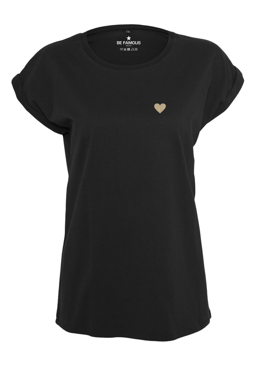 Футболка базовая CLASSIC ROLL UP HEART Be Famous, цвет shirt black print gold glitter
Футболка базовая CLASSIC ROLL UP HEART Be Famous, цвет shirt black print gold glitter