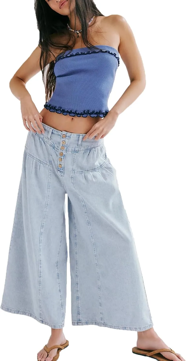 Женские джинсы Wide Leg High Waisted с плиссированными рюшами и карманами SAQAN
Женские джинсы Wide Leg High Waisted с плиссированными рюшами и карманами SAQAN