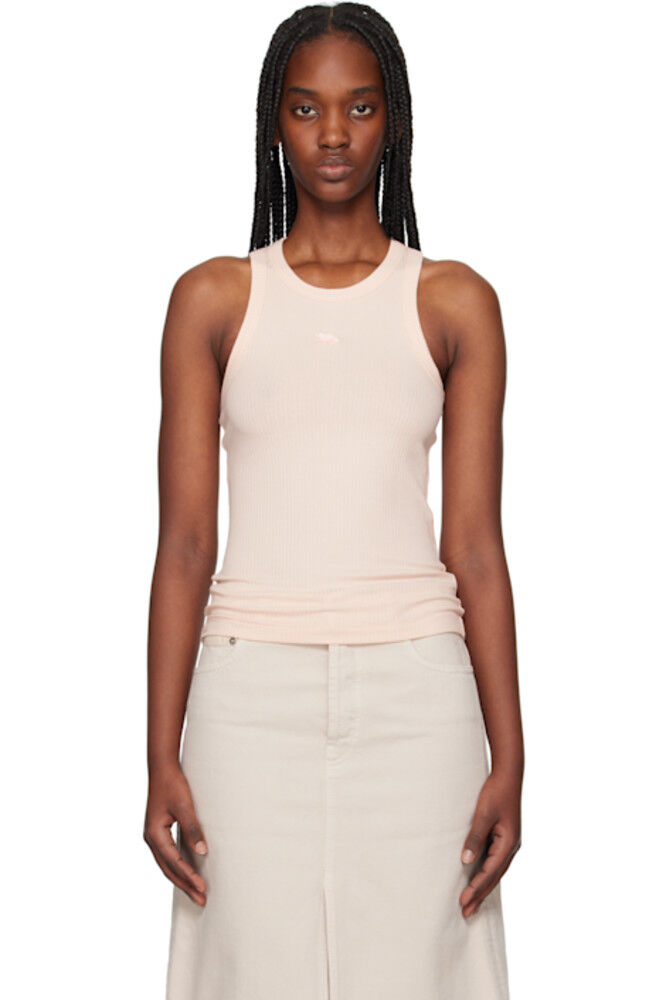 Розовый топ с нашивкой «Лисенок» в рубчик Maison Kitsuné
Розовый топ с нашивкой «Лисенок» в рубчик Maison Kitsuné