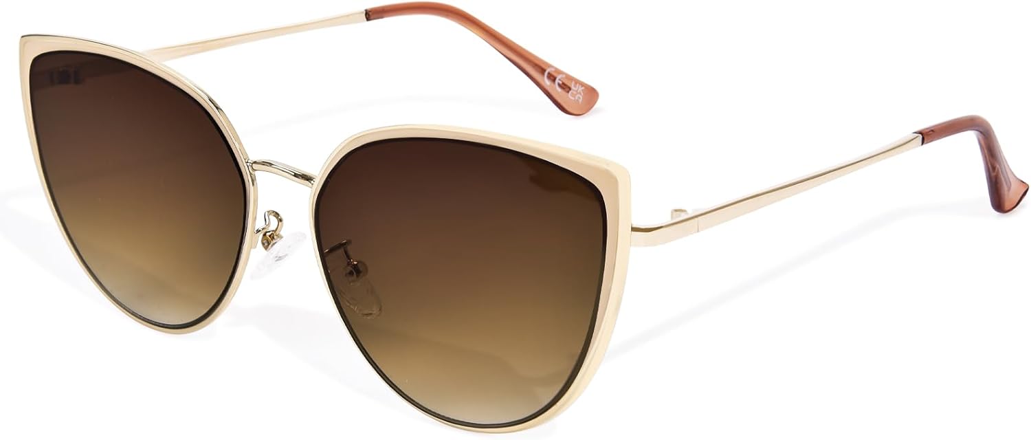 Солнцезащитные очки «кошачий глаз» для женщин, модные, с крупной металлической оправой, защита от УФ-излучения UV400, винтажные солнцезащитные очки ZESAKER, Pink-brown
Солнцезащитные очки «кошачий глаз» для женщин, модные, с крупной металлической оправой, защита от УФ-излучения UV400, винтажные солнцезащитные очки ZESAKER, Pink-brown