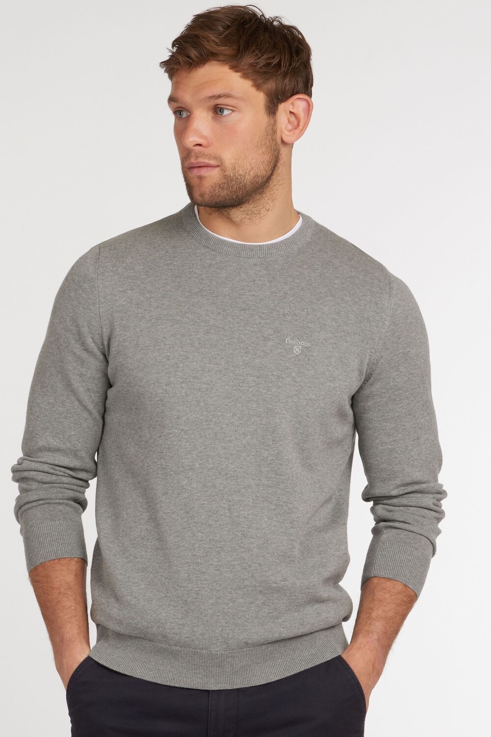 Мужской джемпер из 100% хлопка пима с круглым вырезом Barbour, серый
Мужской джемпер из 100% хлопка пима с круглым вырезом Barbour, серый