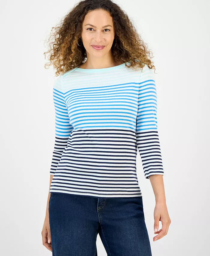 Укороченная полосатая хлопковая блузка Style & Co, синий
Укороченная полосатая хлопковая блузка Style & Co, синий
