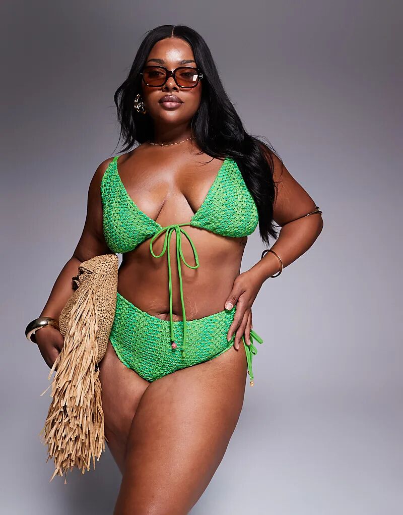 Бикини-топ с высоким верхом и треугольными чашечками ASOS DESIGN Curve Rosie, связанный крючком, зеленого цвета Asos Curve
Бикини-топ с высоким верхом и треугольными чашечками ASOS DESIGN Curve Rosie, связанный крючком, зеленого цвета Asos Curve