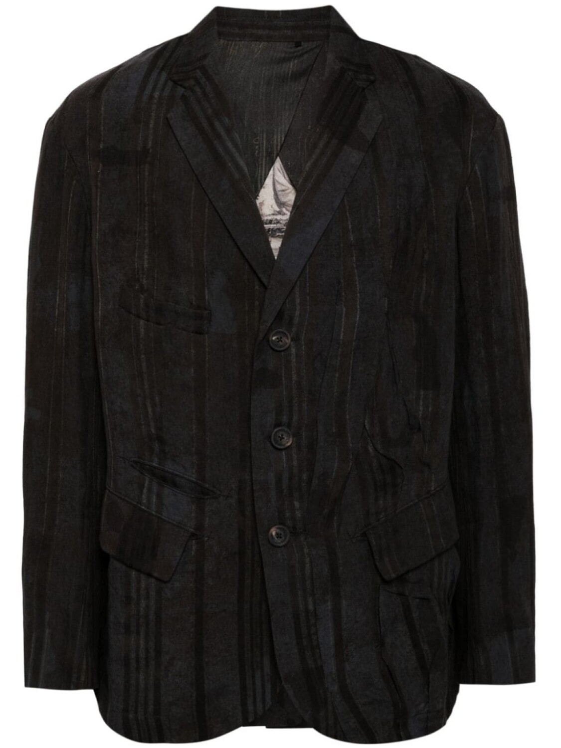 Ziggy Chen полосатый пиджак с эффектом потертости, синий
Ziggy Chen полосатый пиджак с эффектом потертости, синий