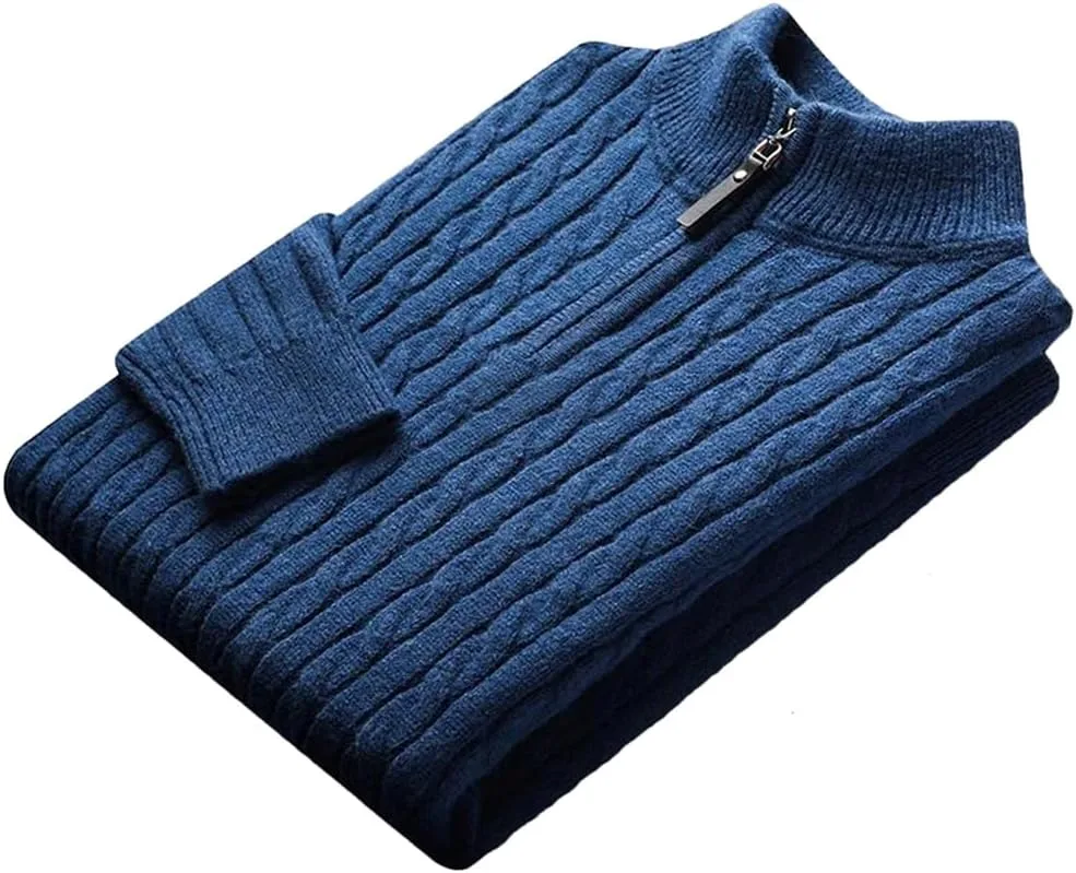 Мужской вязаный свитер с молнией, утепленный
Мужской вязаный свитер с молнией, утепленный