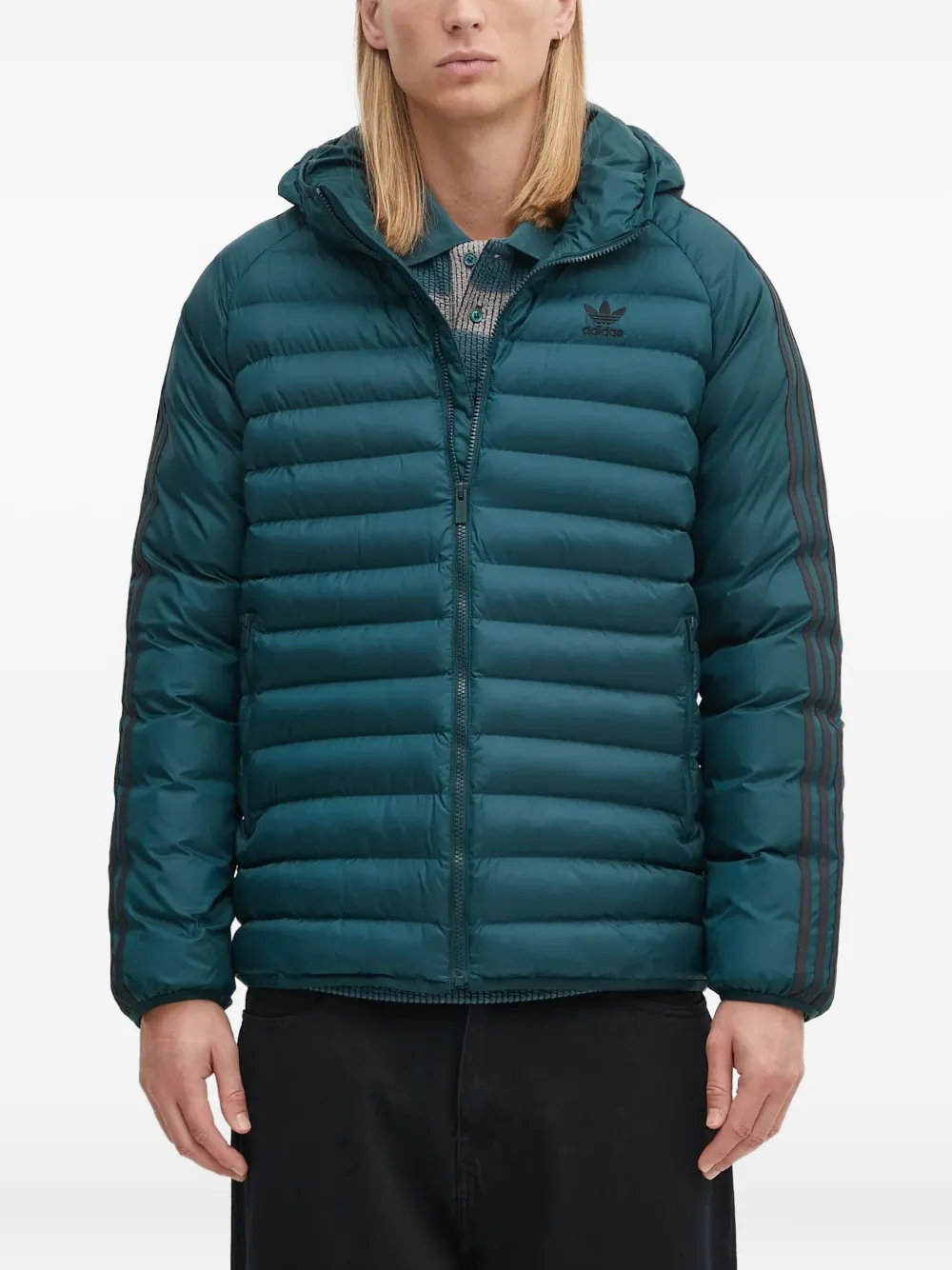 Стёганая куртка с капюшоном Adidas, зеленый
Стёганая куртка с капюшоном Adidas, зеленый