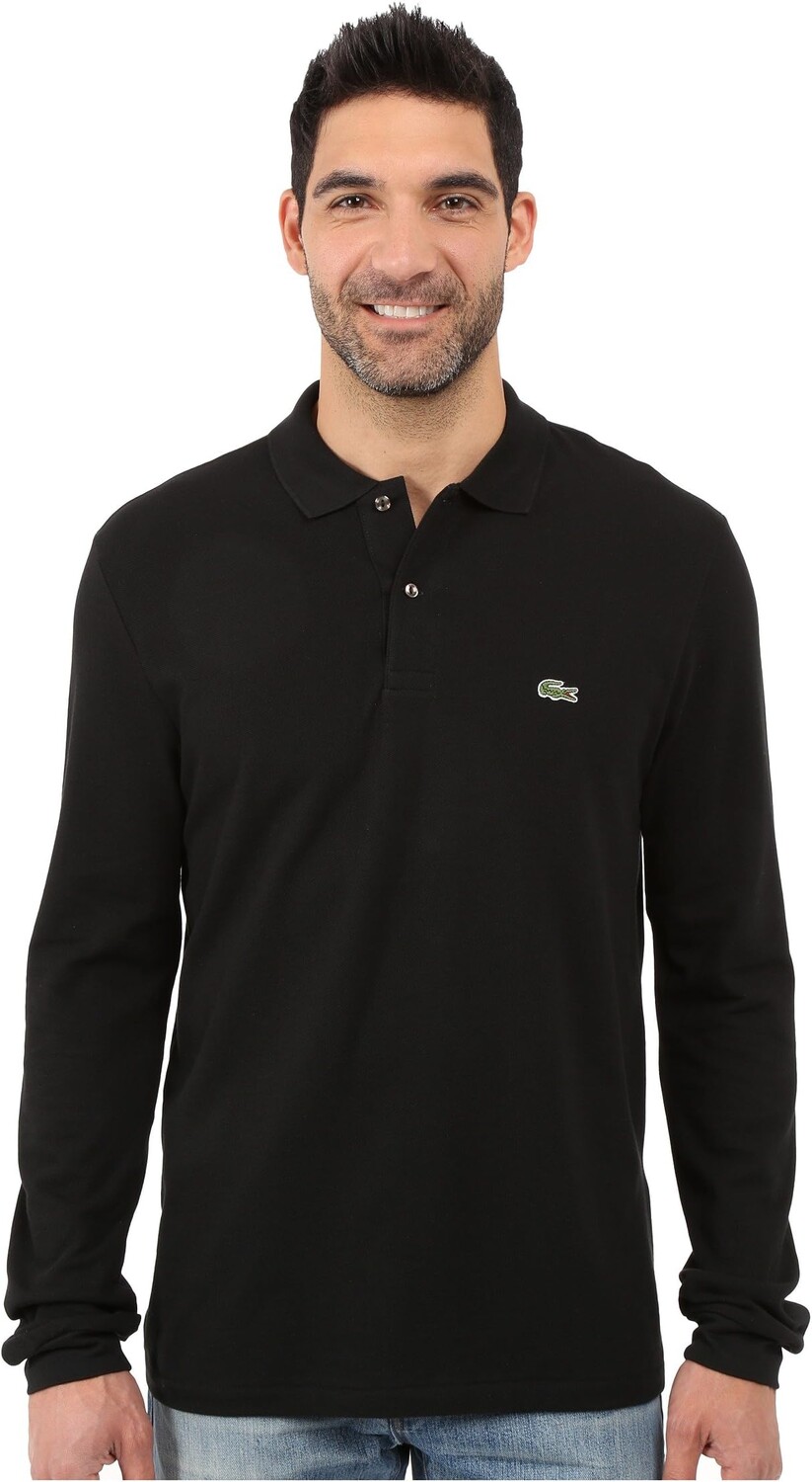Рубашка-поло Long Sleeve Classic Pique Polo Shirt Lacoste, черный 
Рубашка-поло Long Sleeve Classic Pique Polo Shirt Lacoste, черный