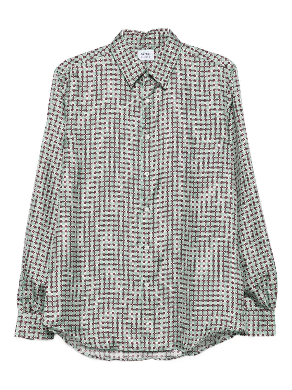Шелковая рубашка с геометричным принтом ASPESI, зеленый
Шелковая рубашка с геометричным принтом ASPESI, зеленый