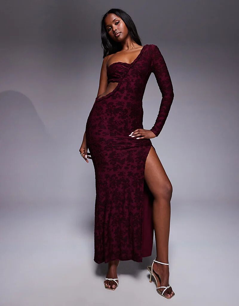 Платье макси ASOS DESIGN с вырезом, одним рукавом и разрезом сбоку бордового цвета
Платье макси ASOS DESIGN с вырезом, одним рукавом и разрезом сбоку бордового цвета