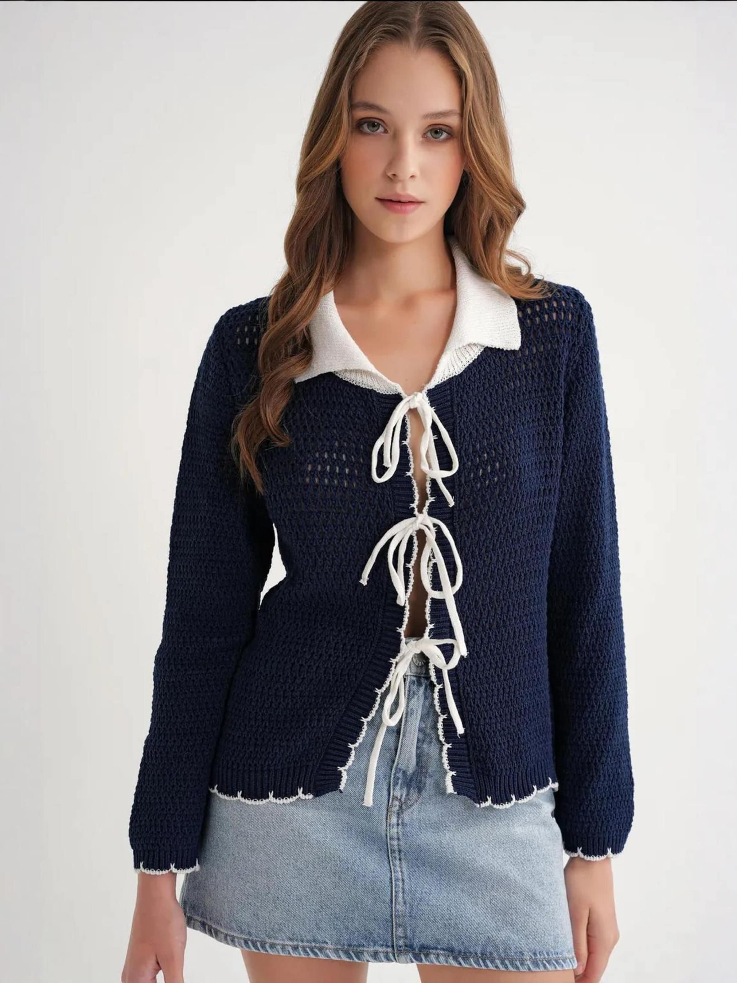 MixRay Вязаный кардиган в морском синем
MixRay Вязаный кардиган в морском синем