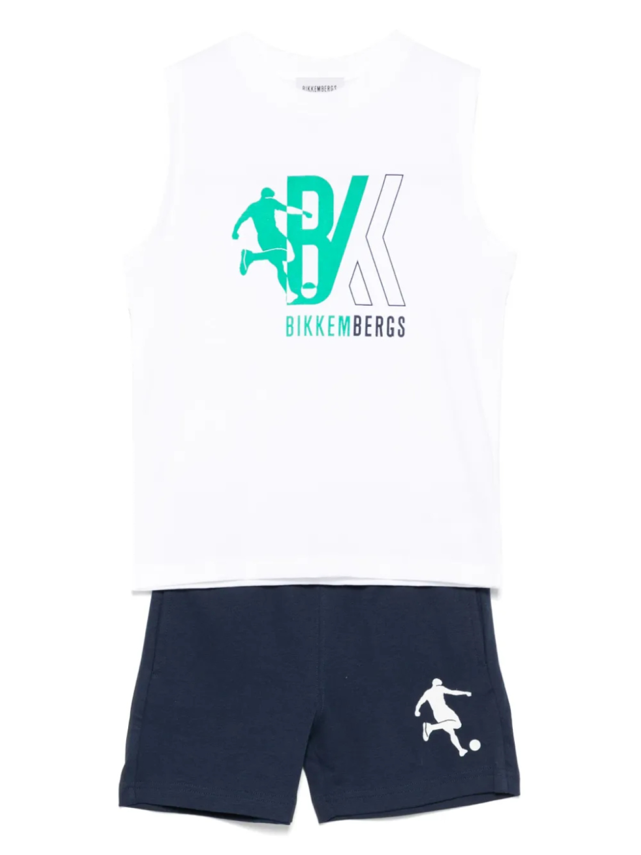 Комплект из майки и шорт с логотипом BIKKEMBERGS KIDS, белый