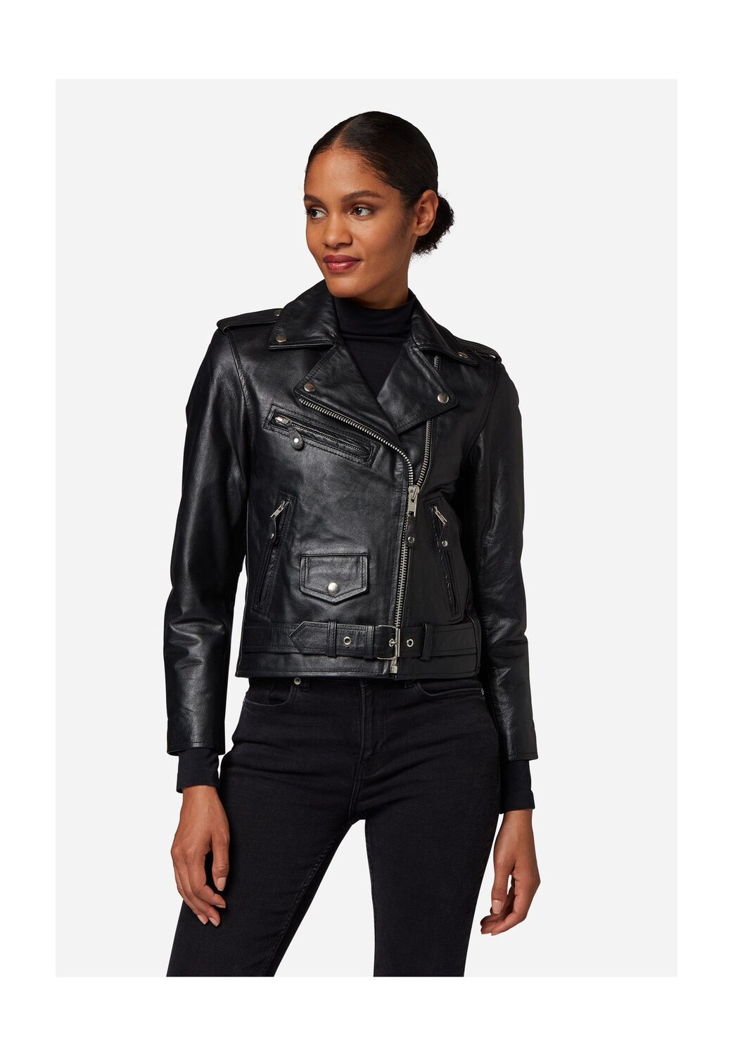 Женская кожаная куртка Brando Girls фасона Perfecto с воротником с лацканами и поясом спереди RICANO, черный
Женская кожаная куртка Brando Girls фасона Perfecto с воротником с лацканами и поясом спереди RICANO, черный