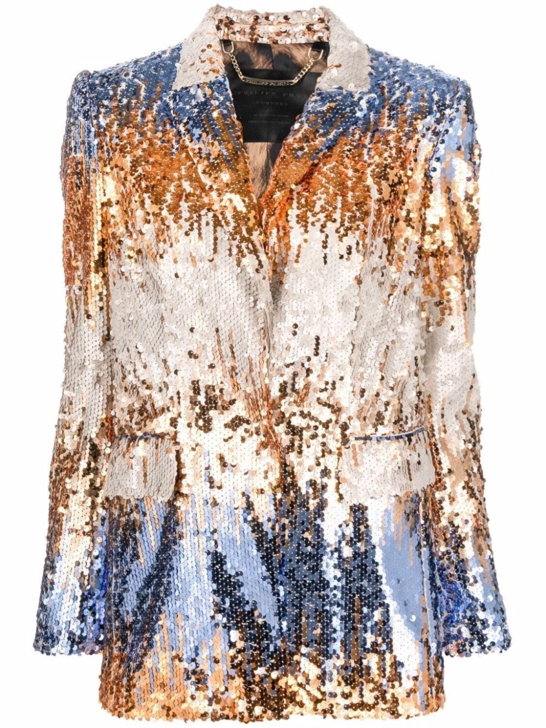 Однобортный блейзер с пайетками Philipp Plein, черный 
Однобортный блейзер с пайетками Philipp Plein, черный