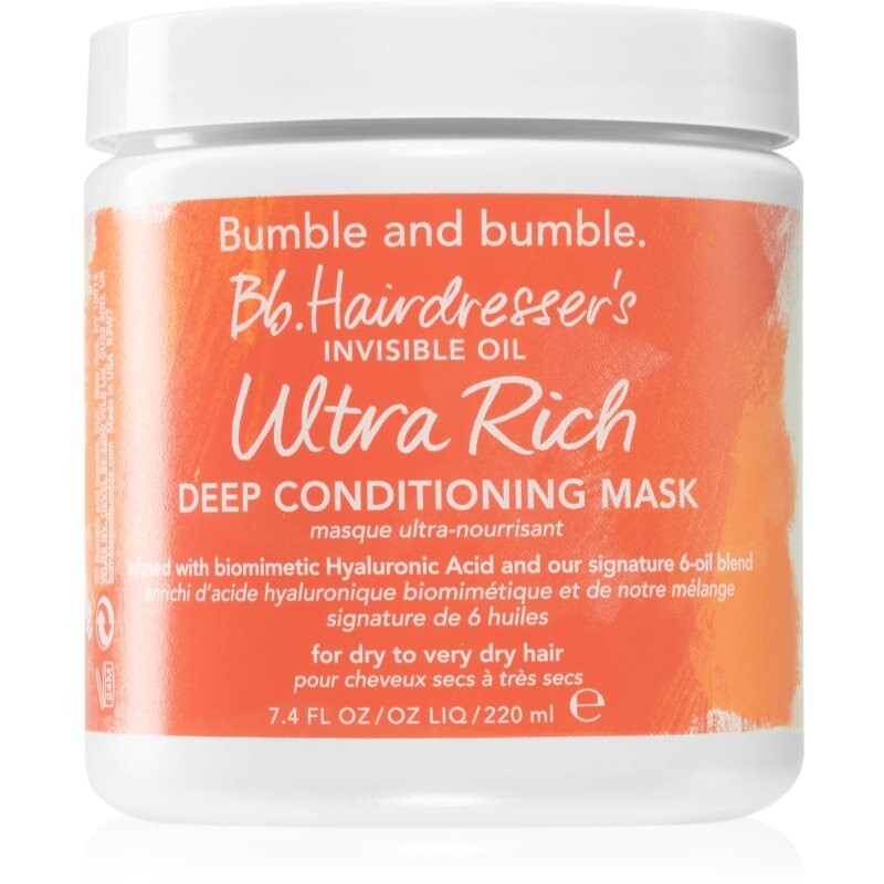 Bumble and bumble Hairdresser's Invisible Oil Ultra Rich Deep Mask питательная маска для сухих волос 200 мл
Bumble and bumble Hairdresser's Invisible Oil Ultra Rich Deep Mask питательная маска для сухих волос 200 мл