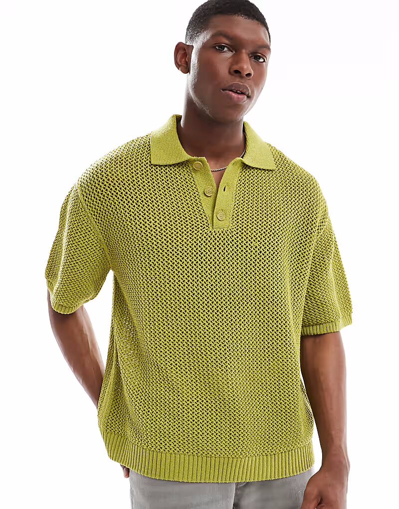 Поло из тонкой вязки Pull&Bear цвета лайма
Поло из тонкой вязки Pull&Bear цвета лайма