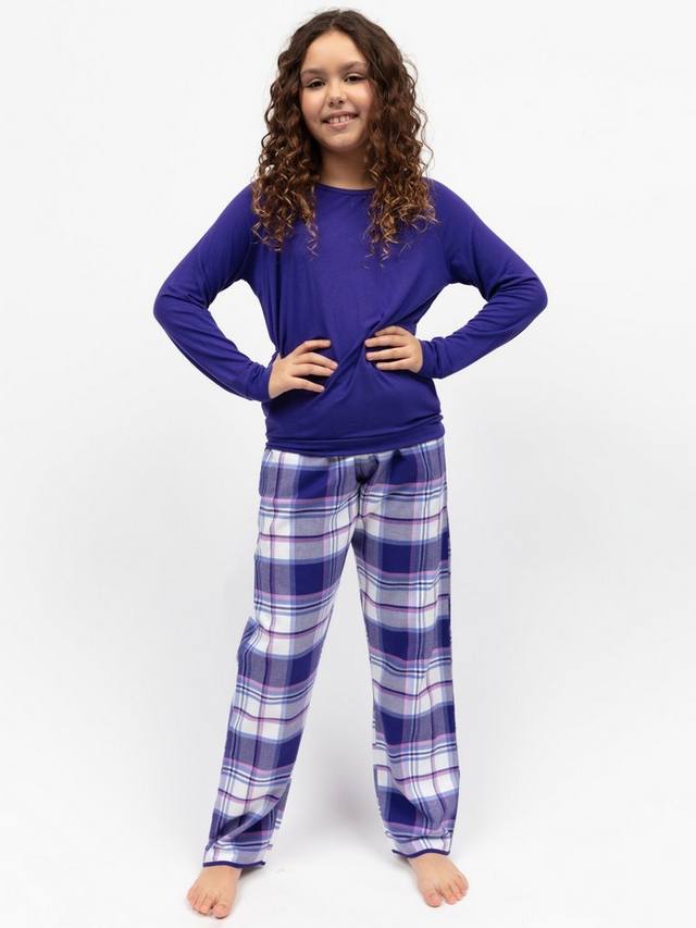 Детский пижамный комплект Evolet: футболка-слауч и клетчатые брюки Minijammies, Purple
Детский пижамный комплект Evolet: футболка-слауч и клетчатые брюки Minijammies, Purple