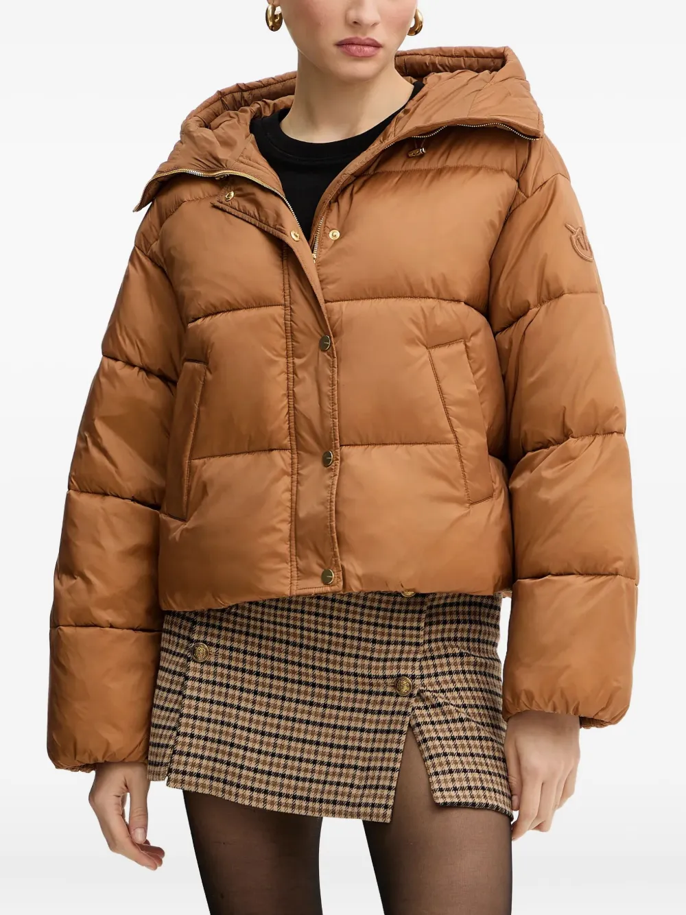 Стеганая пуховая куртка с нашивкой Love Birds Pinko, оранжевый
Стеганая пуховая куртка с нашивкой Love Birds Pinko, оранжевый