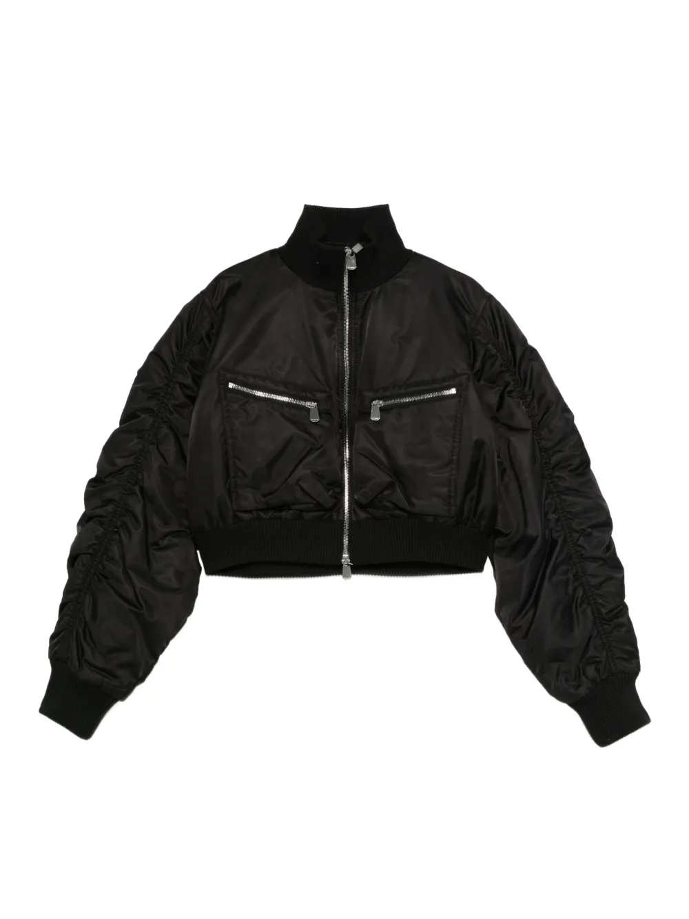 Укороченный бомбер на молнии Pinko, черный
Укороченный бомбер на молнии Pinko, черный