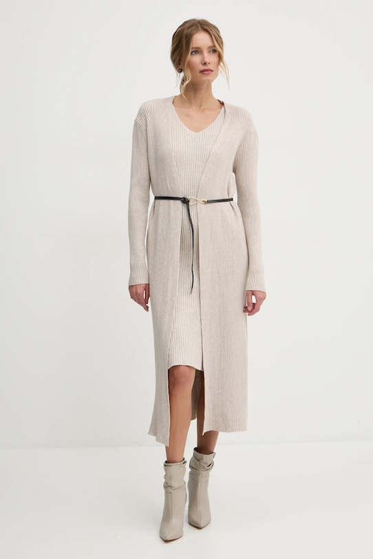 Платье и кардиган Answear.Lab, бежевый
Платье и кардиган Answear.Lab, бежевый
