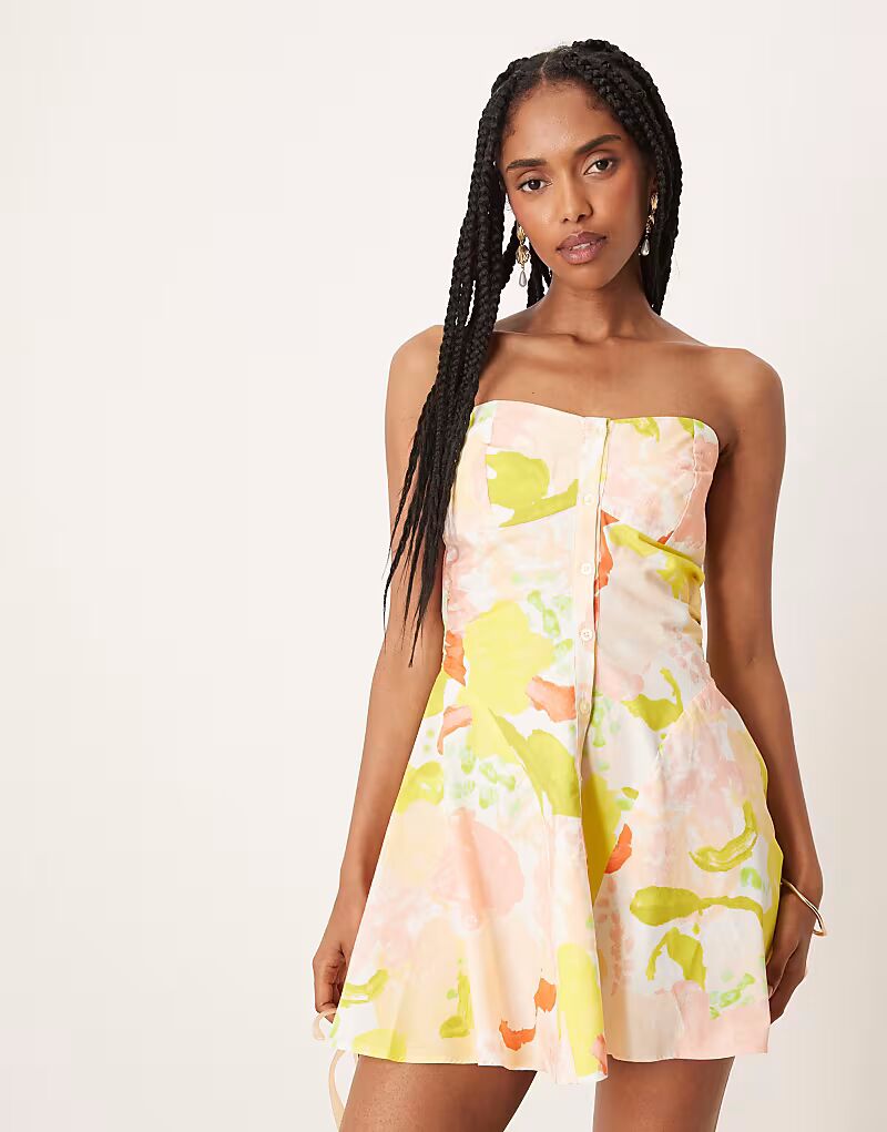 Платье мини со сборками и вставками в австралийском принте ASOS DESIGN
Платье мини со сборками и вставками в австралийском принте ASOS DESIGN