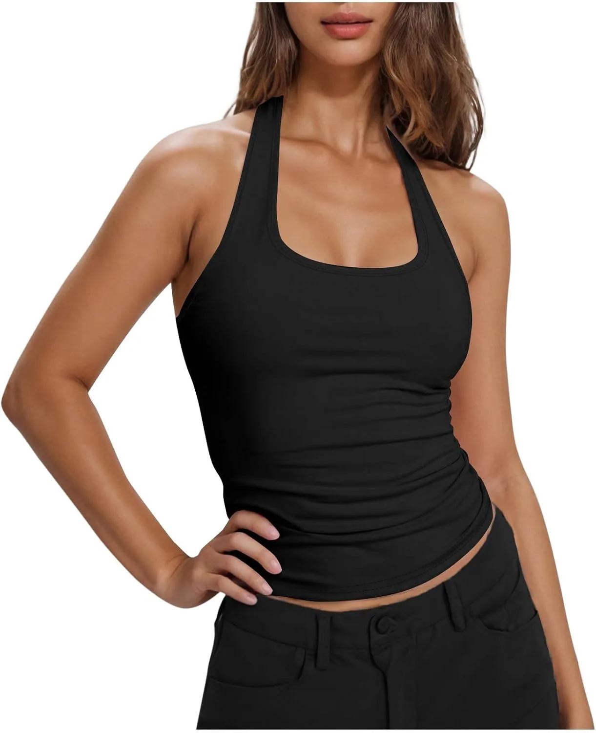 Женский топ Impact Halter с вырезом лодочкой, без рукавов, для спорта
Женский топ Impact Halter с вырезом лодочкой, без рукавов, для спорта