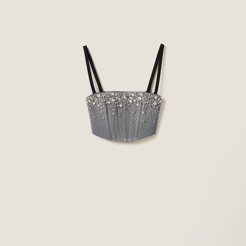 Джинсовый топ Miu Miu, серый
Джинсовый топ Miu Miu, серый