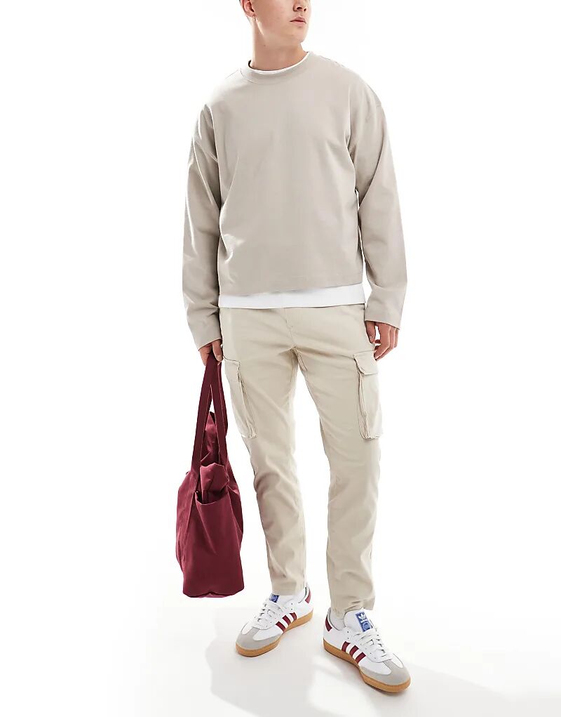 Зауженные брюки карго в каменном цвете ONLY & SONS
Зауженные брюки карго в каменном цвете ONLY & SONS