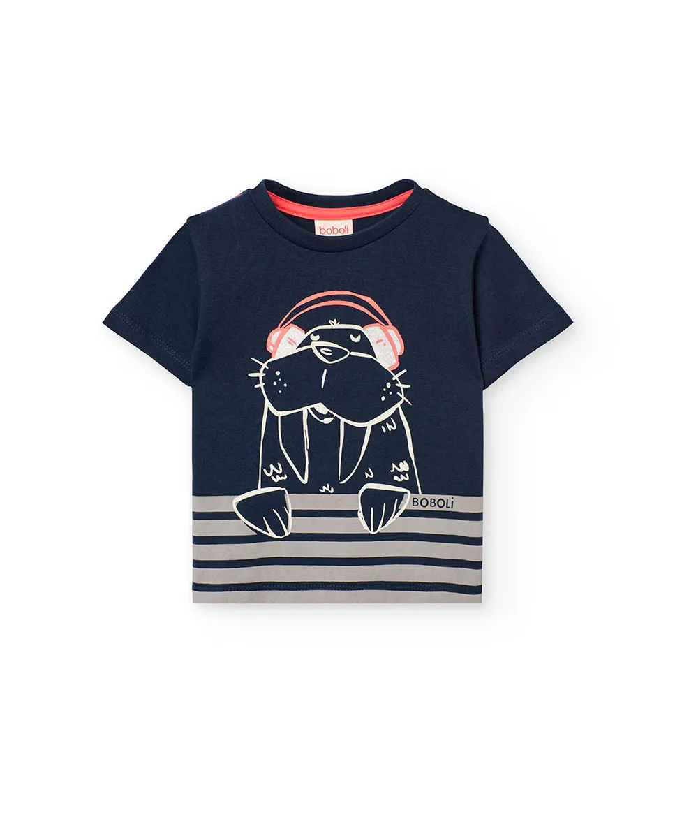 Футболка для мальчиков с короткими рукавами и круглым вырезом Boboli, тёмно-синий
Футболка для мальчиков с короткими рукавами и круглым вырезом Boboli, тёмно-синий