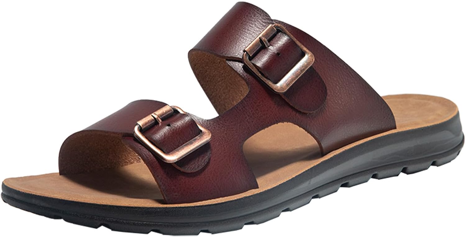 Мужские кожаные сандалии EGDK с эластичной посадкой, ретро дизайн с двумя ремешками и пряжками, противоскользящая подошва, удобные повседневные шлепанцы для прогулок, пляжа, дома и улицы Eggdk, красный
Мужские кожаные сандалии EGDK с эластичной посадкой, ретро дизайн с двумя ремешками и пряжками, противоскользящая подошва, удобные повседневные шлепанцы для прогулок, пляжа, дома и улицы Eggdk, красный