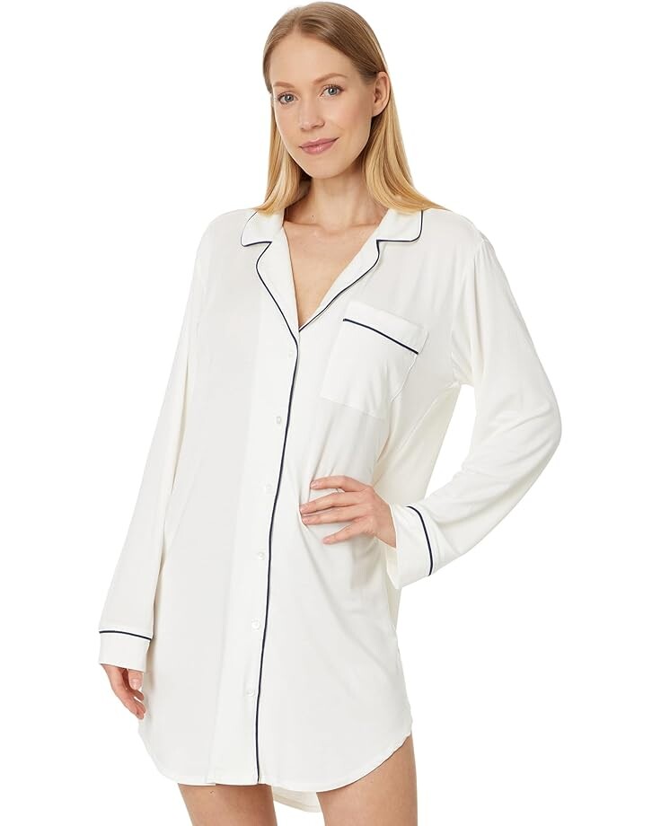 Ночная рубашка Eberjey Gisele Nightshirt, цвет Pure Ivory/Navy
Ночная рубашка Eberjey Gisele Nightshirt, цвет Pure Ivory/Navy