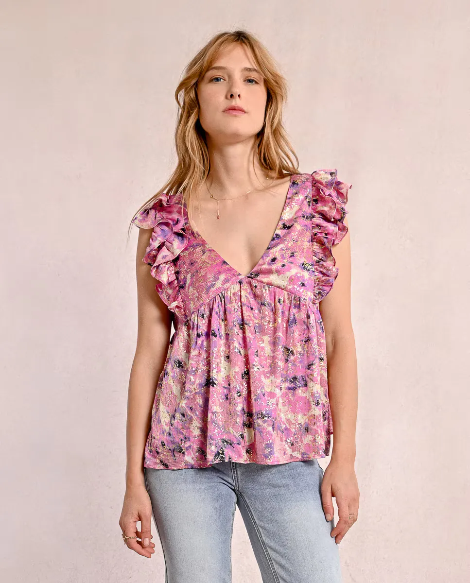 Женский топ с принтом и оборками Molly Bracken, розовый
Женский топ с принтом и оборками Molly Bracken, розовый