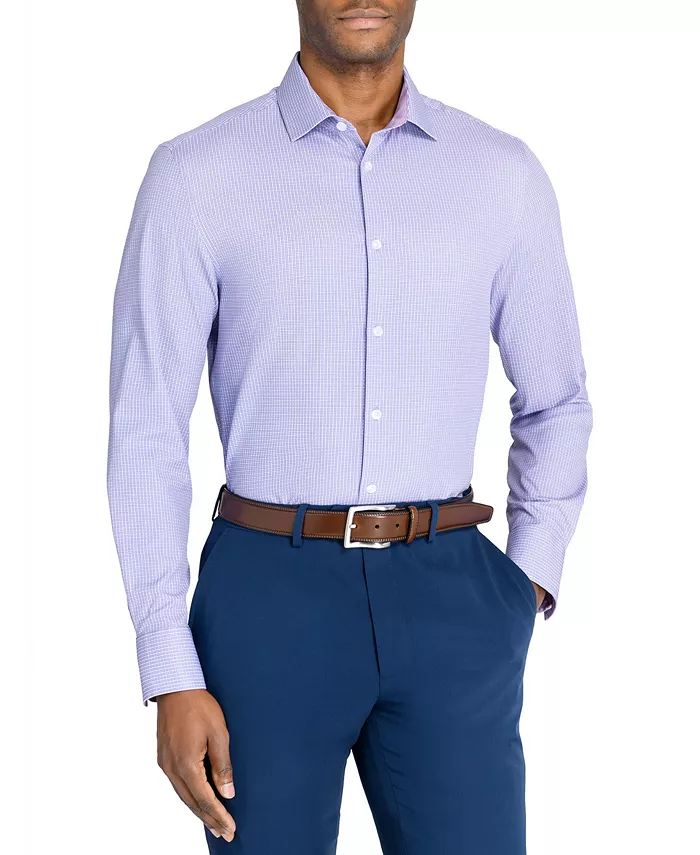 Мужская облегающая рубашка из переработанного материала с клетчатым узором, 4-сторонний стретч, для активного образа жизни ConStruct, фиолетовый 
Мужская облегающая рубашка из переработанного материала с клетчатым узором, 4-сторонний стретч, для активного образа жизни ConStruct, фиолетовый