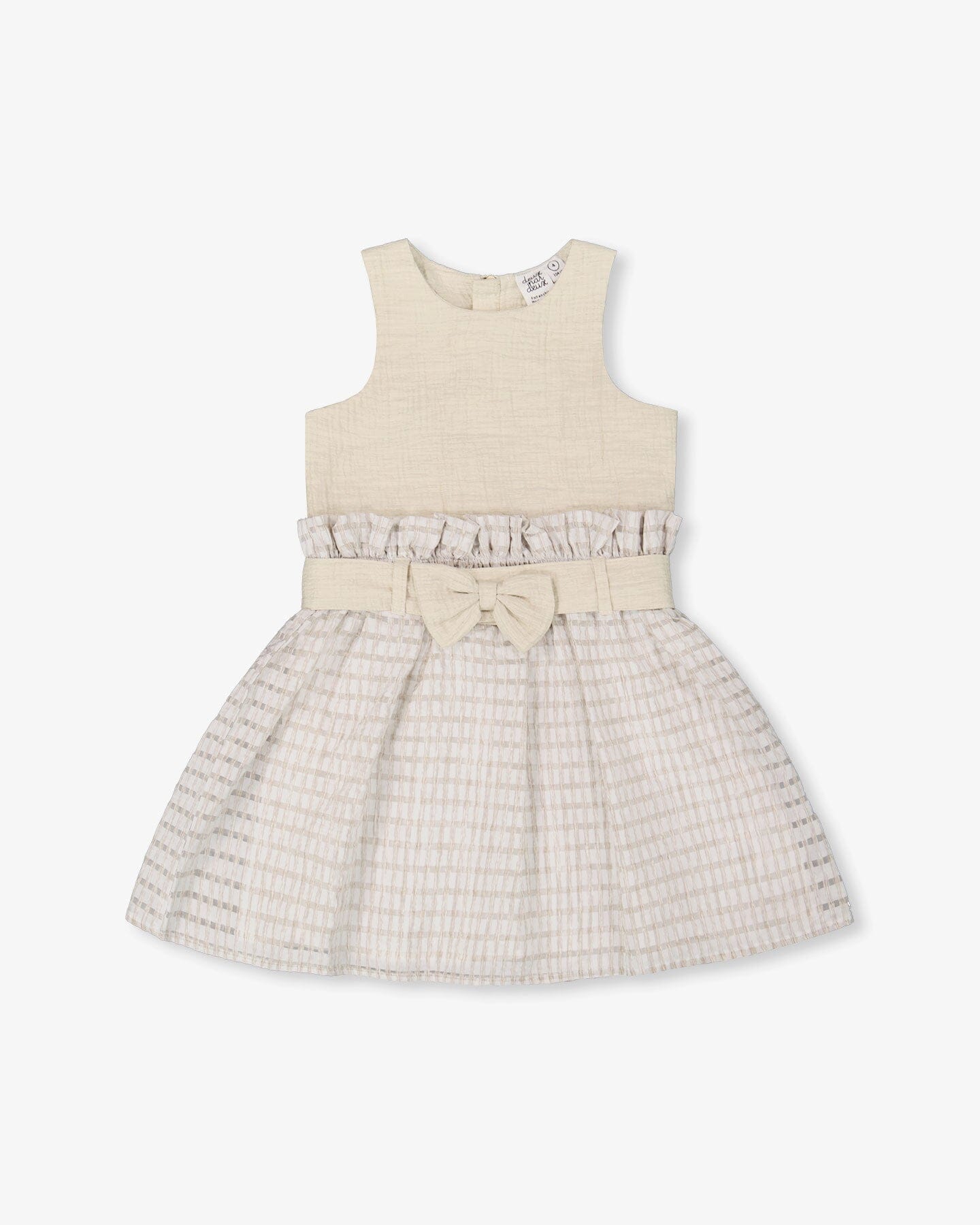 Платье с поясом из двух материалов бежевого цвета Deux par Deux
Платье с поясом из двух материалов бежевого цвета Deux par Deux