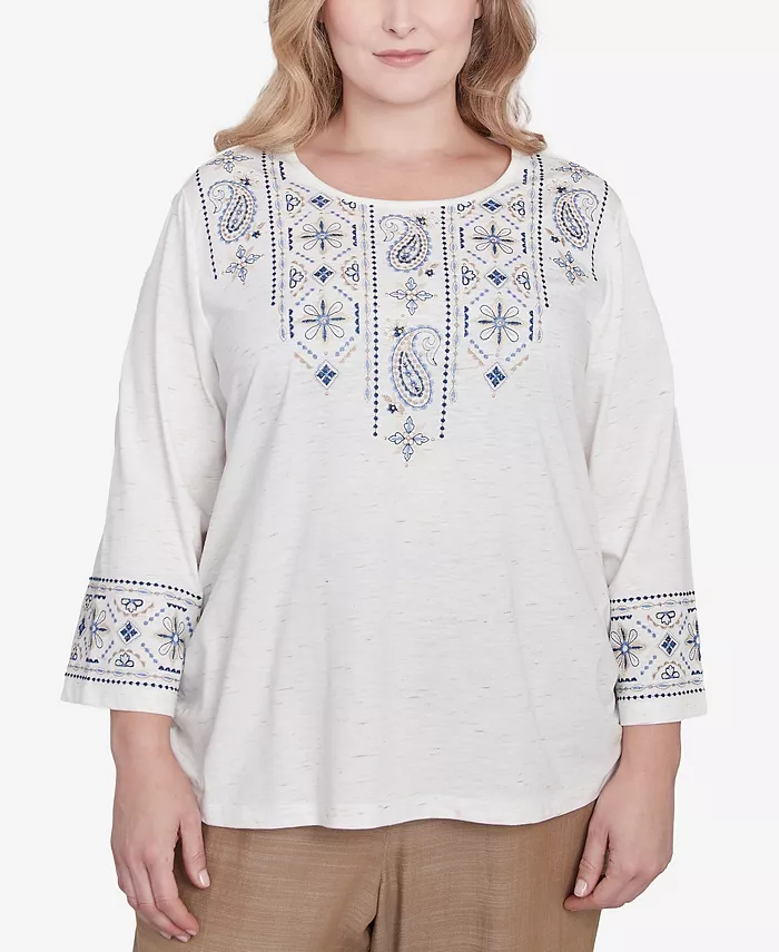 Топ размера плюс с вышивкой «Летнее солнцестояние» и завязками на рукавах Alfred Dunner, коричневый/бежевый
Топ размера плюс с вышивкой «Летнее солнцестояние» и завязками на рукавах Alfred Dunner, коричневый/бежевый