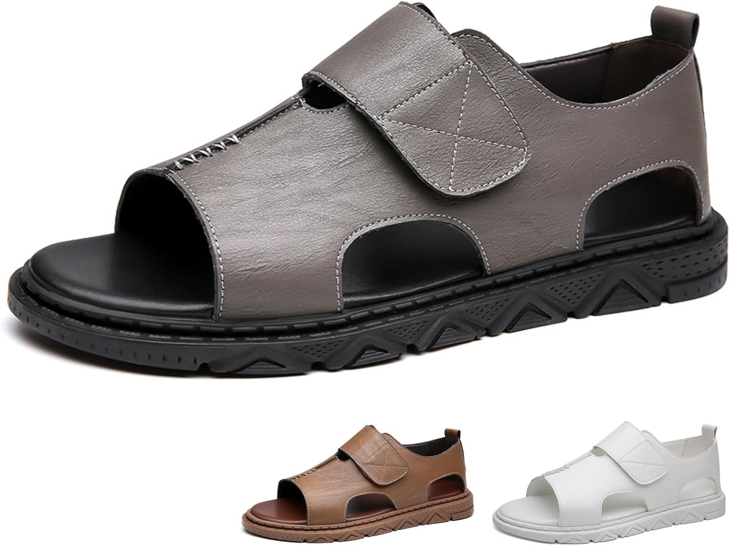 Мужские кожаные сандалии с ручной прошивкой, вырезами, летние, ретро, удобные, с закругленным открытым носком, дышащие, с застежкой-липучкой, нескользящие, плоские, пляжные, для повседневного ношения и прогулок на улице Nsneond, серый
Мужские кожаные сандалии с ручной прошивкой, вырезами, летние, ретро, удобные, с закругленным открытым носком, дышащие, с застежкой-липучкой, нескользящие, плоские, пляжные, для повседневного ношения и прогулок на улице Nsneond, серый
