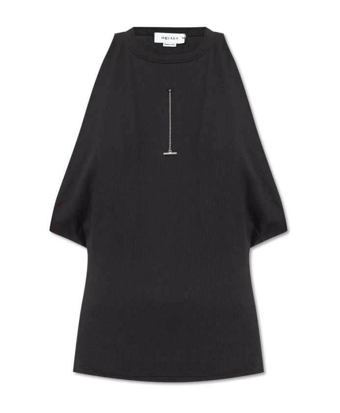 Топ с круглым вырезом Alexander Mcqueen, черный
Топ с круглым вырезом Alexander Mcqueen, черный