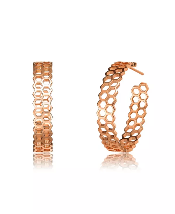 Серьги-Кольца с сотами, покрытые розовым золотом 18 карат Rachel Glauber, rose-gold
Серьги-Кольца с сотами, покрытые розовым золотом 18 карат Rachel Glauber, rose-gold