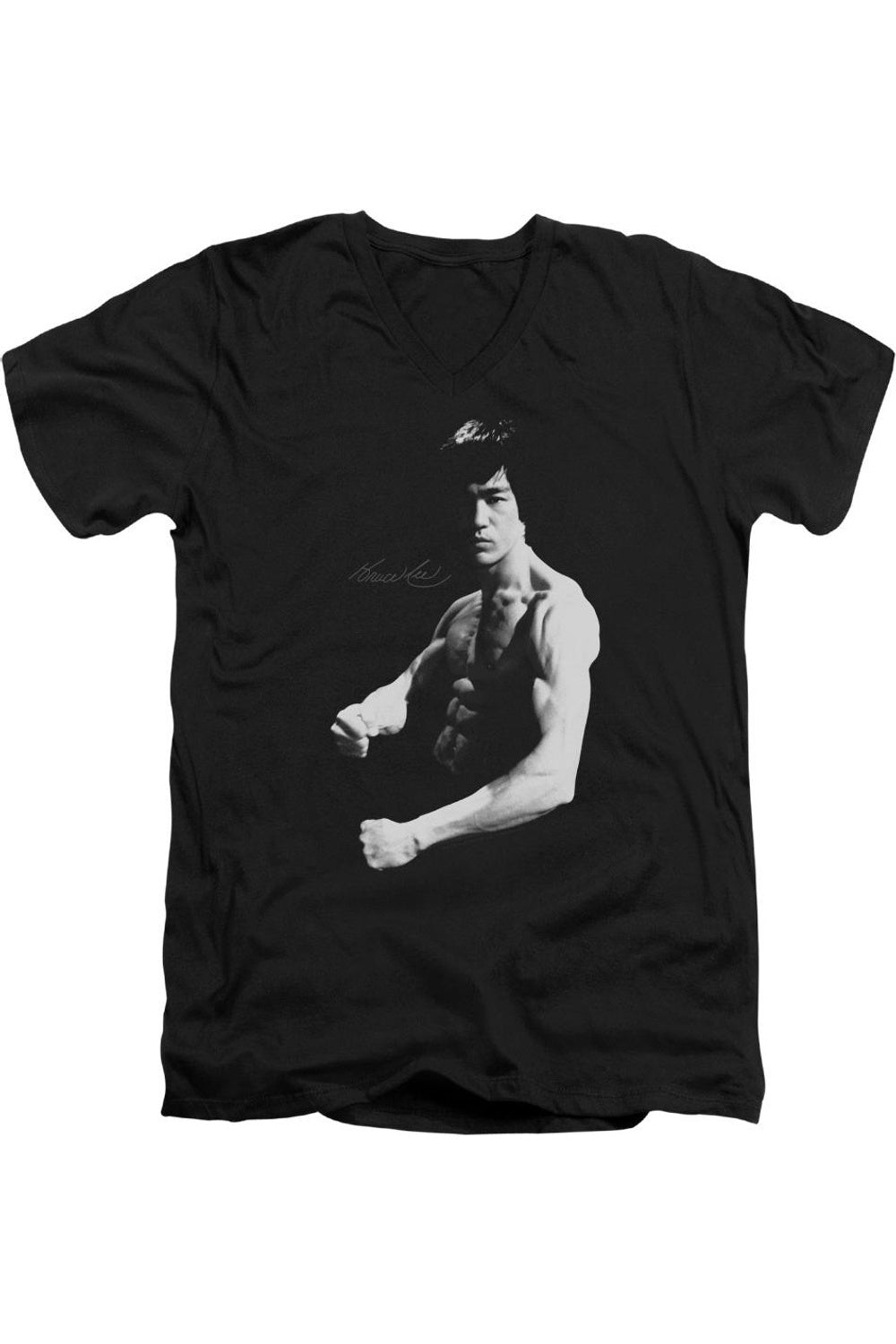 Футболка/футболка из хлопка премиум-класса с коротким рукавом и V-образным вырезом для взрослых Bruce Lee Stance Gildan, черный 
Футболка/футболка из хлопка премиум-класса с коротким рукавом и V-образным вырезом для взрослых Bruce Lee Stance Gildan, черный