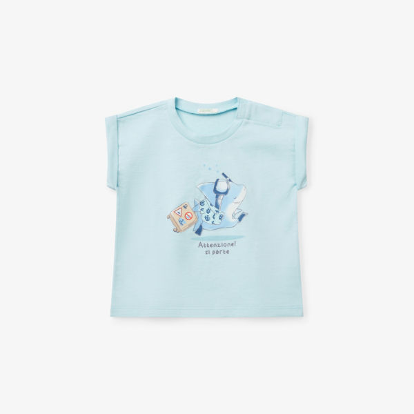 Футболка Benetton с принтом, голубой
Футболка Benetton с принтом, голубой